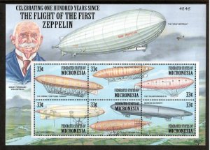 Micronesia 2000 - Zeppelin Flight - Sheet of 6 Stamps - Scott #390 - MNH