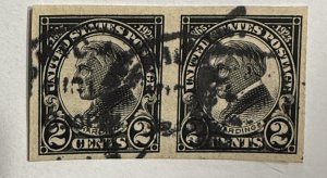 US 1923 Imperf Pair Harding #611 used