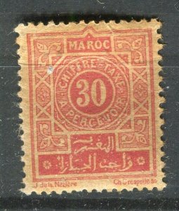 FRENCH COLONIES; MOROCCO 1917 early Postage Due issue Mint hinged 30c. value