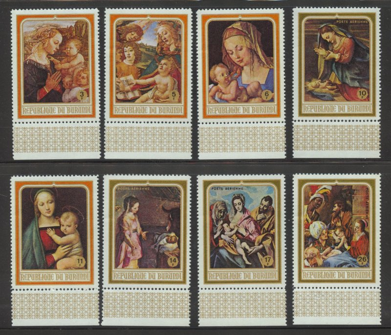 Burundi Scott C93-C96 MNHOG- 1968 Christmas Paintings - SCV $2.65