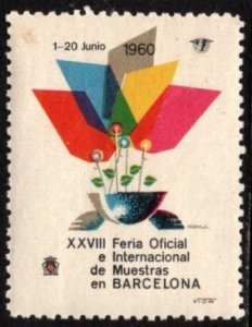 1960 Spain Poster Stamp 28th Official Sample Fair And International Exhibition