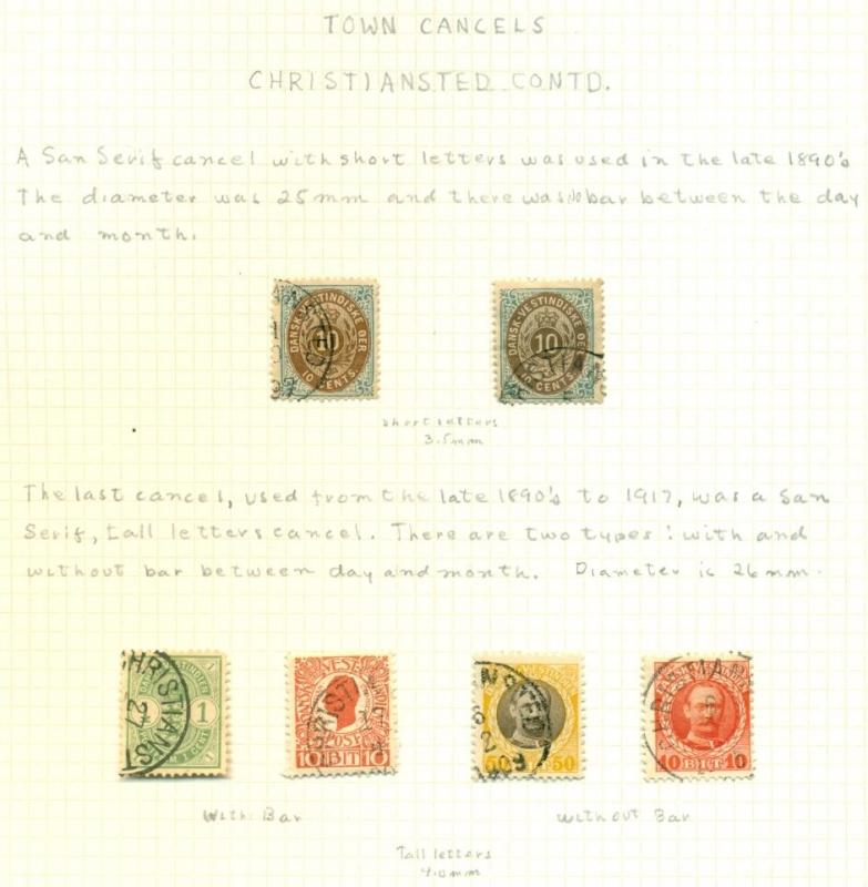 DANISH WEST INDIES CANCEL Collection, 50 diff incl. British, ring types & towns