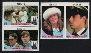 Nevis Royal Wedding Prince Andrew 4v pairs 1986 MNH SC#498-499 SG#406-409