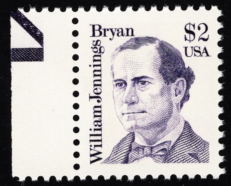 US 2195 MNH VF $2 William J. Bryan Statesman Large Block Tagging