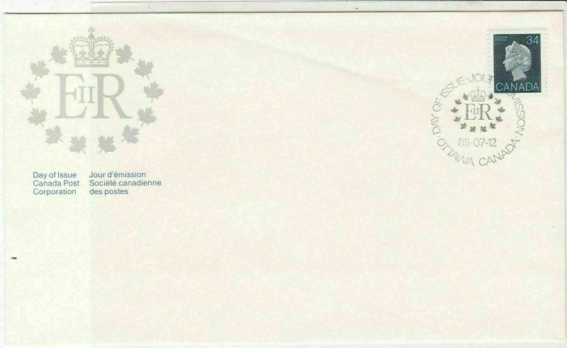 Canada 1985 Royal Cipher with Maple Leafs Cipher Cancel Stamps Cover ref 21995