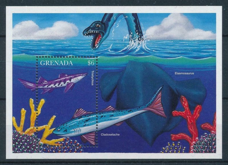 [106071] Grenada 1994 Prehistoric animals fish dinosaurs  MNH