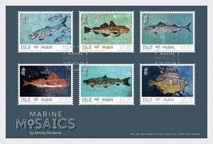 Isle of Man IOM 2024 Europa CEPT Fishes Marine Mosaics FDC