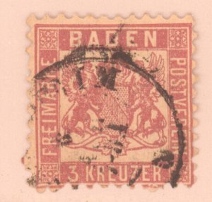 German States- Baden, Scott #20, Used