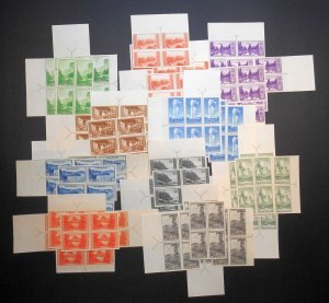 1935 National Parks Farley imperf Sc 756-765 set of all 50 position blocks NGAI