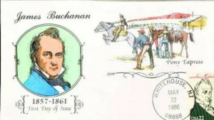 COLLINS HAND PAINTED 2217 James Buchannan The Pony Express Mail Service