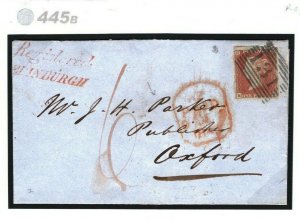 GB SCOTLAND *Registered EDINBURGH* Cover c1848 Penny Red Oxford Publisher 445b