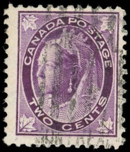 Canada Scott #68 F-VF Used-1897 2¢ Maple Leaf Issue-Sound