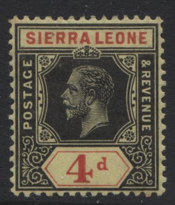 Sierra Leone -Scott 109 - KGV Definitive -1912 - MVLH - Single 4p Stamp