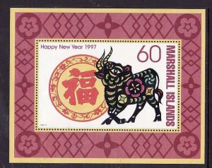 Marshall Is.-Sc#619- id7-unused NH sheet-Chinese New Year of the Ox-1997-