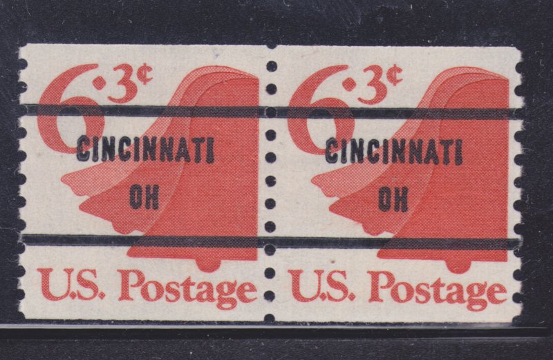 MNH Bureau Precancels: Cincinnati, OH #1518-81; 6.3c Bell Coil Pair