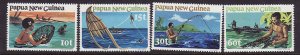 Papua New Guinea-Sc#545-8-unused NH set-1981-Scoop Net Fishi