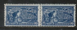 USA #E11 Very Fine Never Hinged  Pair With Pink Back Variety