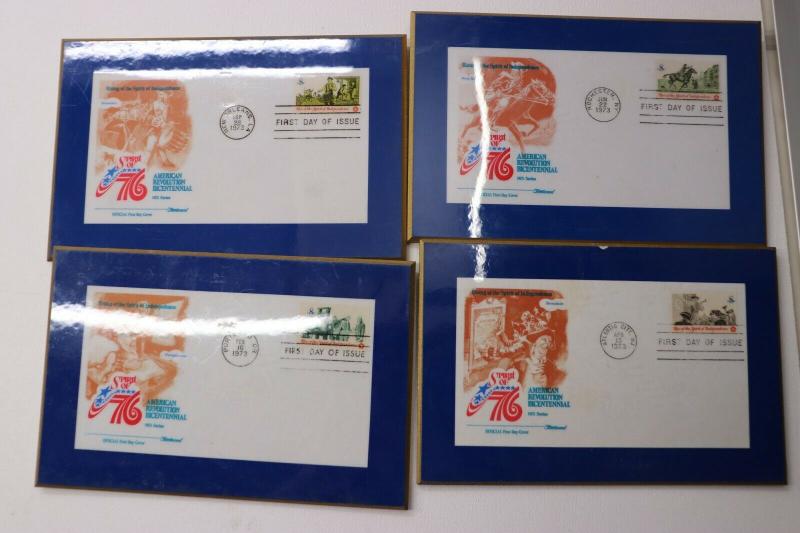 Fleetwood FDC set encased frame wall hang Spirit of Independence 1973 1476-1479