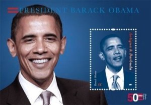 Antigua and Barbuda - 2011 President Barack Obama Stamp Souvenir Sheet - MNH