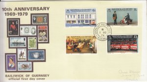 Guernsey P.Office Anniversay 1979 FDC pmk Alderney