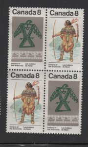 CANADA  Scott#  574-575   used   block of 4