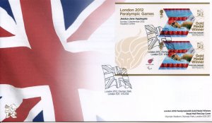 GB London 2012 Paralympics Jessica-Jane Applegate Gold First Day Cover Unaddress 