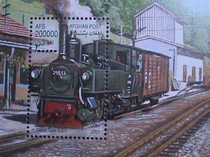 AFGHANISTAN-2001- ANTIQUE LOCOMOTIVE TRAIN MNH S/S VERY FINE HARD TO FIND