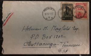 1916 Poznan Poland Airmail Cover To Chattanooga TN USA Back Label