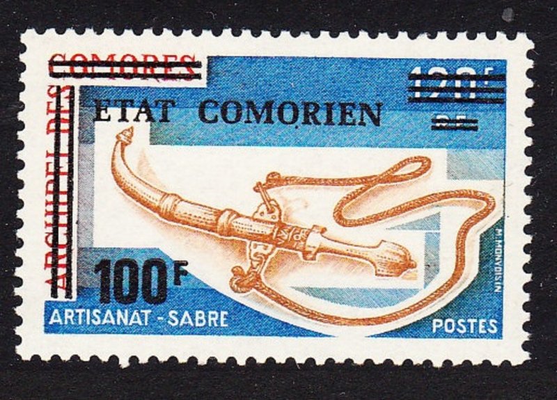 Comoro Is. Dagger Ovpt 'Etat Comorien' 100 Fr on 120 Fr 1975 MNH SC#151 MI#225