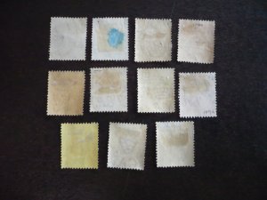 Stamps-Straits Settlements- Scott#179-181,183-184,186-188,190-192-Used 11 Stamps