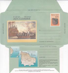 Norfolk Island Aerogramme 1989 60c Mutiny on the Bounty Unused VGC