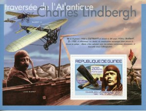 Guinea Aviation Stamps 2007 MNH Charles Lindbergh Atlantic Crossing 1v S/S II