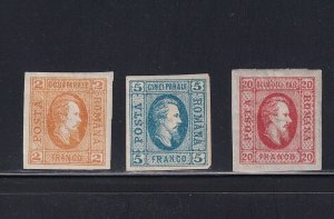 Romania Scott # 22 - 24 VF OG previously hinged nice color scv $ 150 ! see pic !