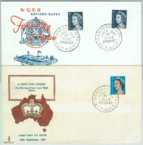 82579 - AUSTRALIA  - Postal History -  set of 2 FDC covers - ROYALTY  1967