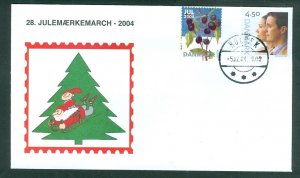 Denmark Cover. 2004. Santa,Sled. Holbæk.“Christmas Seal Walk# 28. Sc#1275. #02