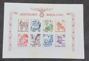 Nazi Germany Third Reich Armed Forces military souvenir stamp sheet mnh WWII WW2