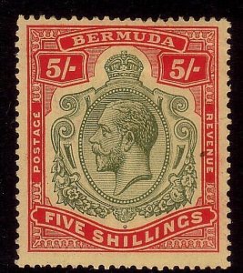 BERMUDA 1918-22 5/- Block CA wmk fine mint hinged SG53.....................40775