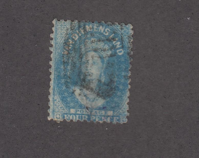 TASMANIA # 31 4p LIGHT BLUE LIGHT USED CAT VALUE $26+