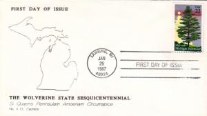 #2246 Michigan Statehood CL FDC