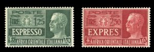 Italian Colonies, Italian East Africa #E1-2 Cat$50, 1938 Special Delivery, se...