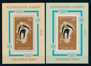 [19619] Haiti 1968 Olympic Games Grenoble pair of VF S/S perf imperf MNH