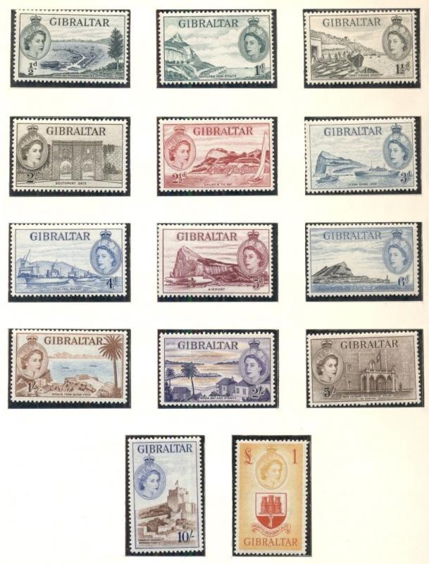 GIBRALTAR COLLECTION 1937-1989, in Lindner Hingeless Album, Mint, Scott $916.00