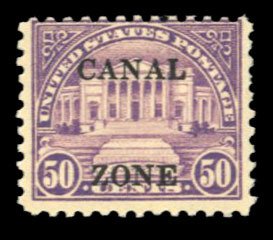 United States Possessions, Canal Zone #94 Cat$230, 1925 50c lilac, hinged