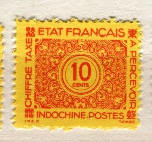 FRENCH INDO-CHINE; 1943 early Numeral Postage Due issue Mint hinged 10c. value