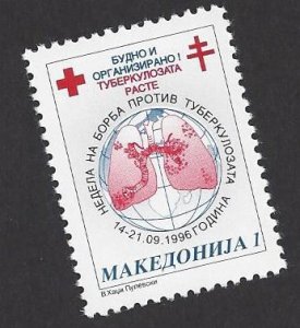 Macedonia #RA87, 88 MNH set, & SS, Red cross fight Tuberculosis week, issued1996