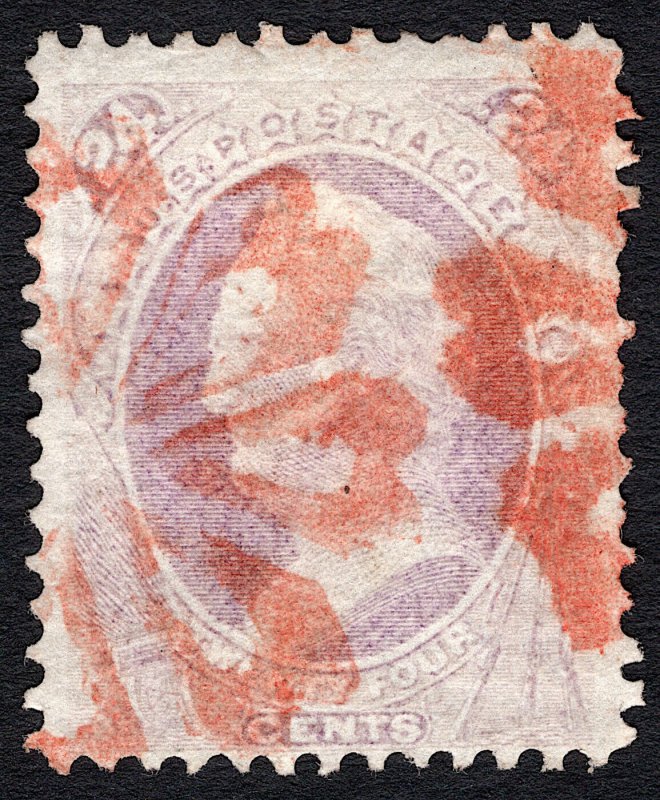 Scott 153, BEAUTIFUL NYFM Geometric Red Flower Fancy Cancel!!