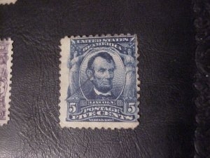 1903 FRANKLIN, WASHINGTON, JACKSON, LINCOLN STAMPS 300, 301 ,302, 304 LIGHT CANC