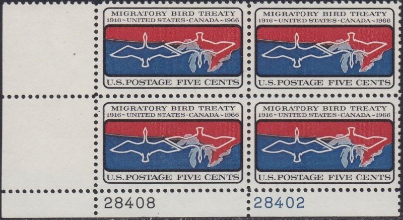 1306 Migratory Birds Plate Block MNH