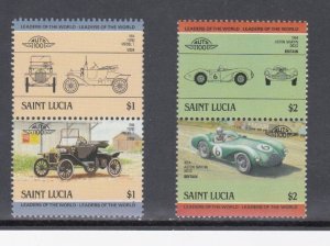 St. Lucia # 691-692, Automobiles, Pairs, Mint NH