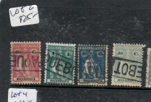 BRITISH EAST AFRICA 4 MOZAMBIQUE STAMPS PAQUEBOT CANCELS  VFU LOT 2 P0321F  H